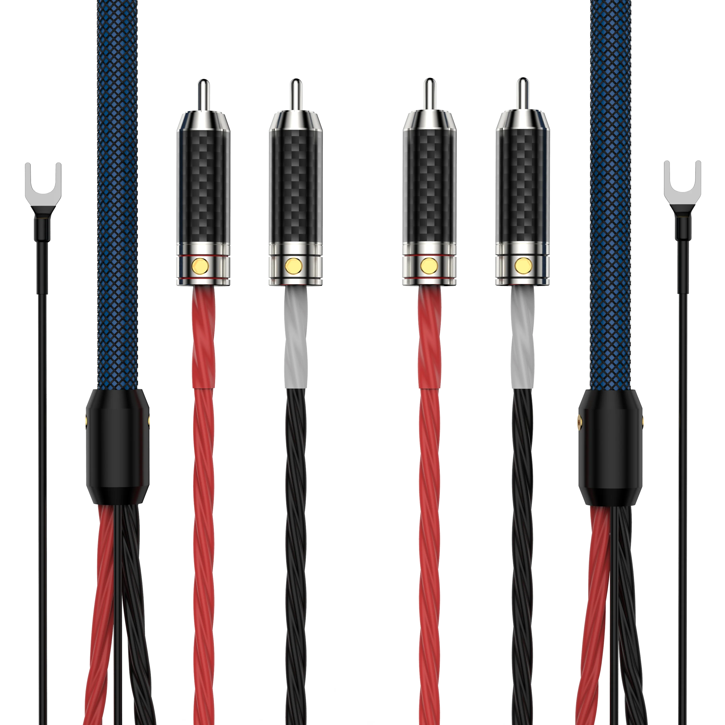 Cavo per bracciolo fono placcato argento 5N OFC di alta qualità da RCA a RCA da 2RCA a 2RCA Cavo per bracciolo di qualità audio premium