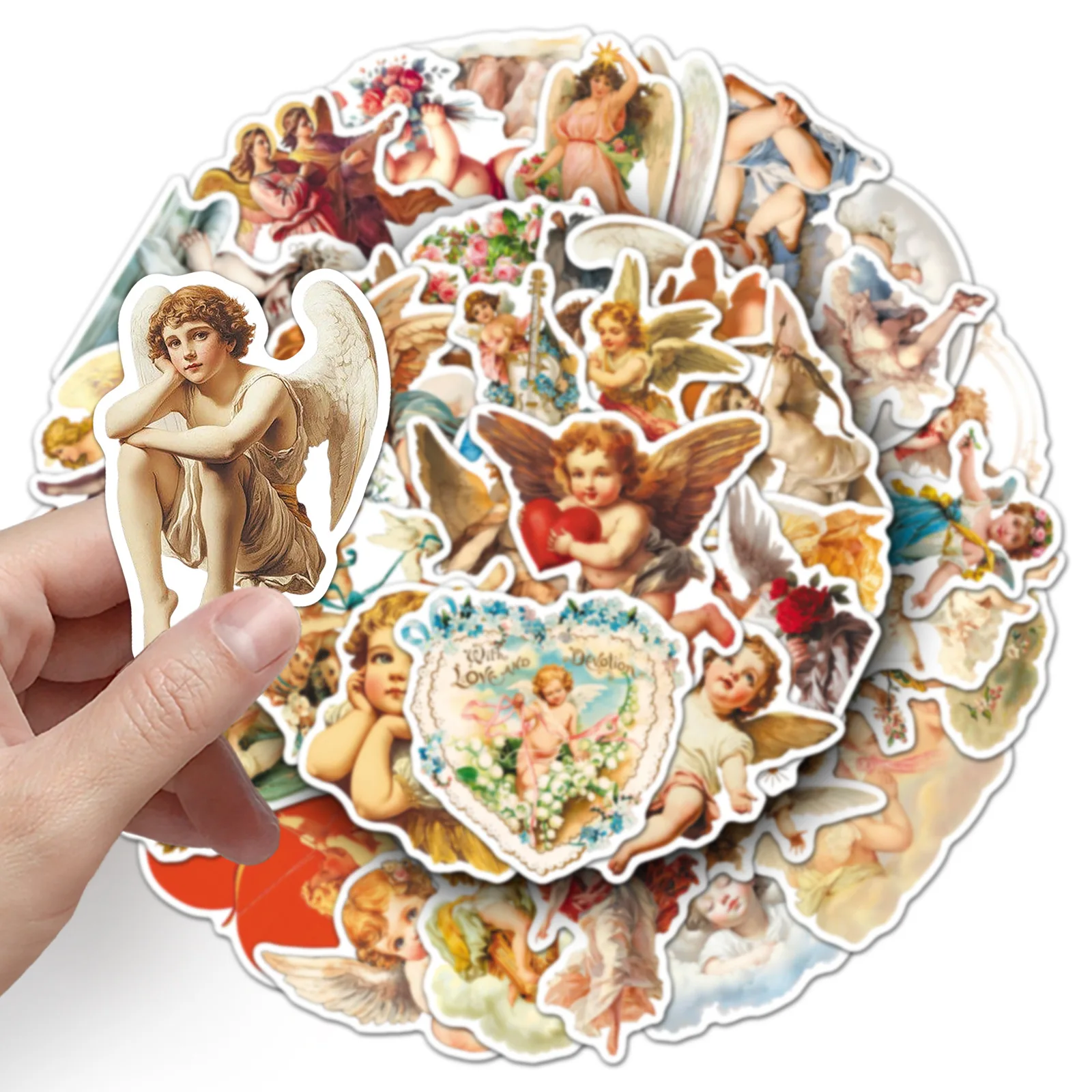 

10/50PCS Retro Angel Sticker Nordic Style Graffiti Cartoon Creative DIY Water Cup Stationery Box Luggage Laptop Decal Toy