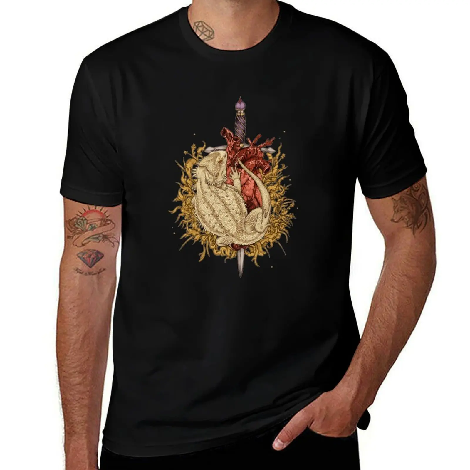 Gilded Dragon T-Shirt Cool Feeling Summer Tee Shirt
