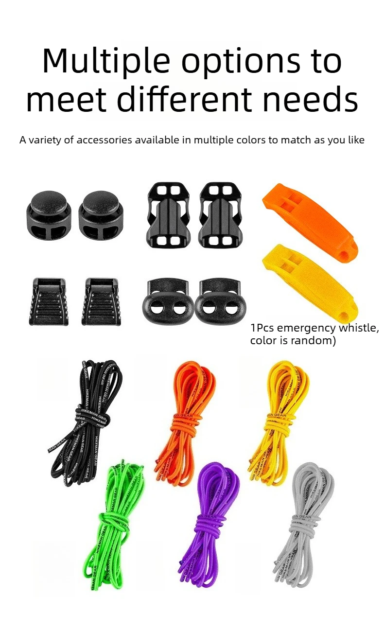 18-teiliges Outdoor-Rucksack DIY Elastisches Kordel-Set Bungee-Seil-Set Wanderrucksack-Modifikationssystem Erweiterungsgurte Zubehör – Detail 7