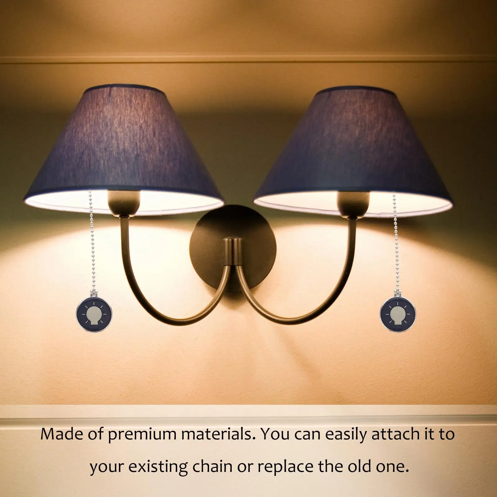 2Pcs Ceiling Fan Pull Chain Hanging Light Pendant Blue Cord Replacement Practical Bedroom Living Room Hallway Lighting