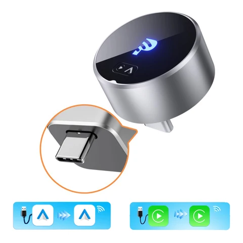 Getpairr MINI Wireless Carplay Adapter Android Auto Double WIFI Auto Reconnect Plug & PlaySupports Два телефона для Volvo Ben...