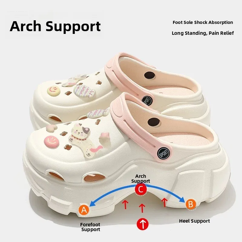

2026 Summer Outdoor Wear Thick Bottom EVA Anti-Slip Arch Support Sandals for Pregnant Women Comfortable Breathable Slip-On Shoes