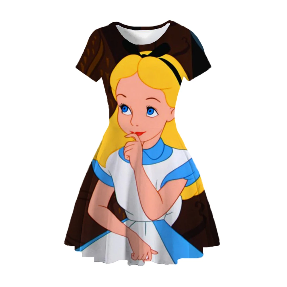 Disney Princess Palace Pets Beautiful Dress Girls Cute Sweet Summer Ruffle Sleeve Princess Dress Party Birthday Skirt One Peice