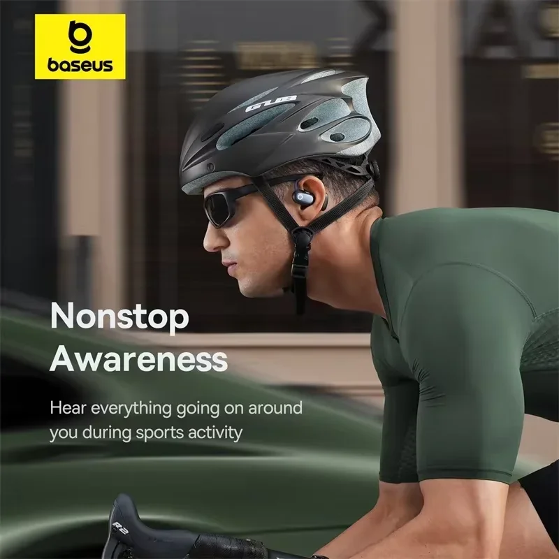 Baseus Eli Fit Open Ear Wireless Earbuds Bluetooth 5.3 OWS Wireless Earphones 4-Mics ENC Sports Headphones TWS & Neckband Wear