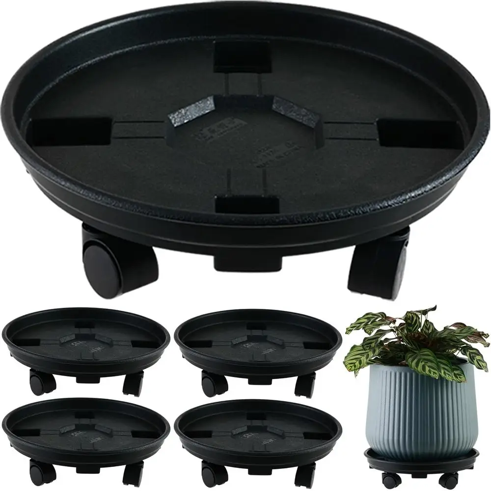 

15.8 Inch Large Rolling Plant Stand with Wheels - Heavy-Duty Plastic Planter Base for Outdoor Use