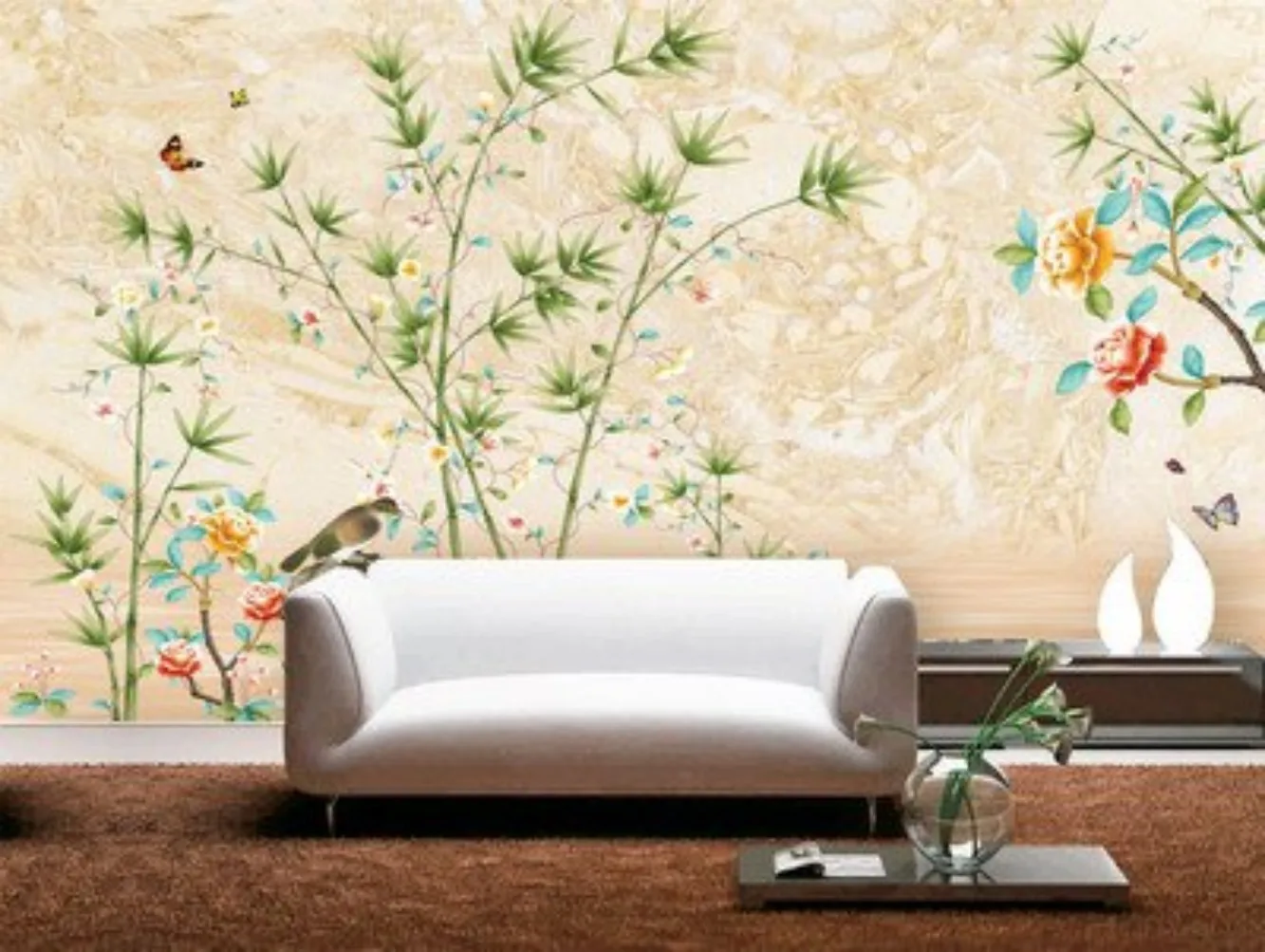 300508-Romantic Floral Hand Paint By Numbers Home Decoration Art