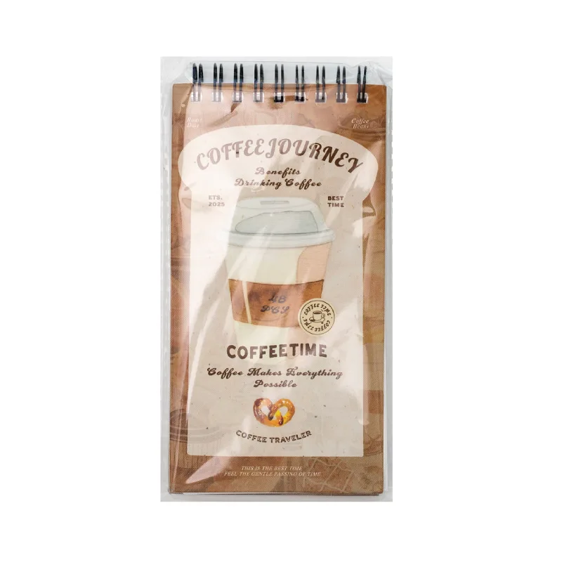 48pcs Coffee Landscaping Sticker Book for Scrapbooking Office Stationery Handbook Phone Case Notebook Decoration Gift