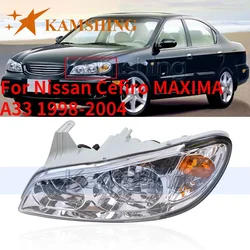 CAPQX White Front Bumper Headlight Headlamp For Nissan Cefiro MAXIMA A33 2000-2004 for I30 I35 Head Light Lamp Assy