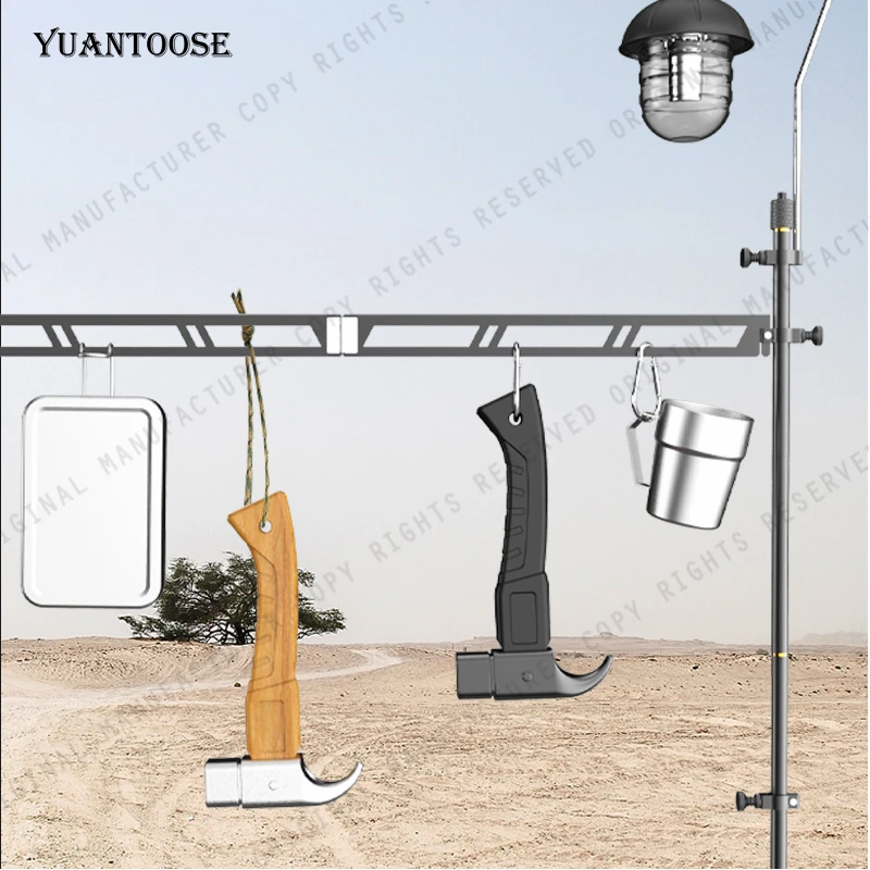 

Yuantoose Camping Hammer Stainless Steel Tent Hammer With Wooden Handle