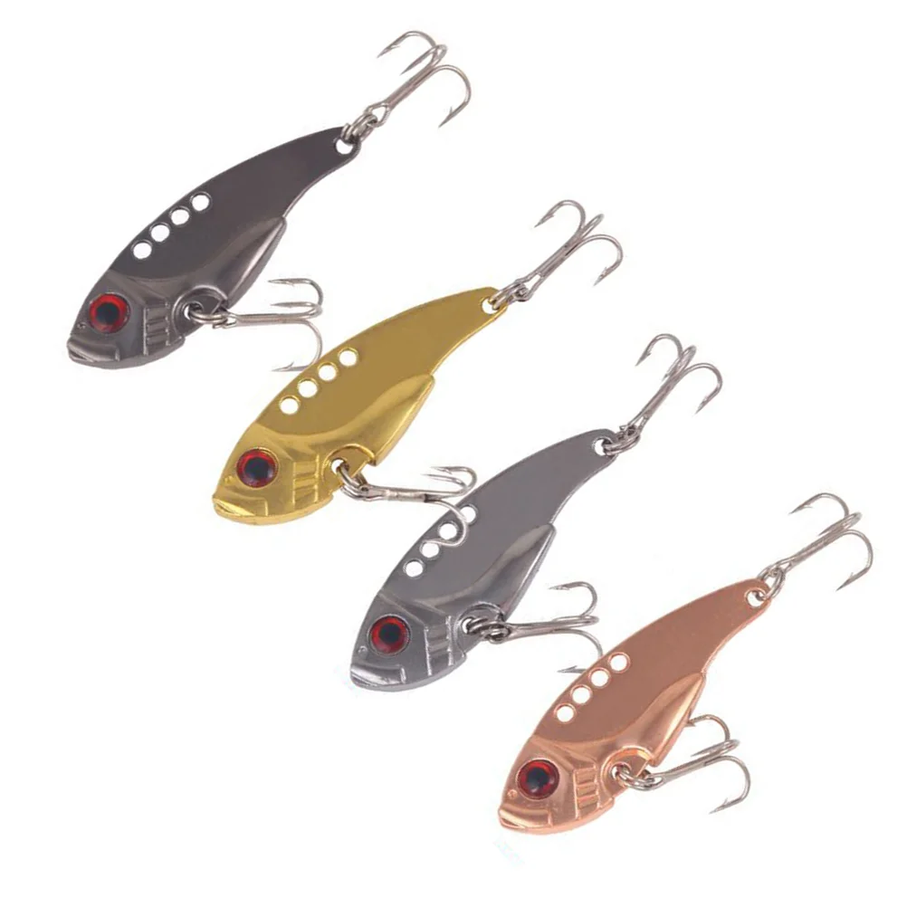 8pcs Metal Bait Creative Fishing Lures Freshwater Hard Bait Fishing Lures Fishing Supplies(Black, Golden, Silver and Rose Gold,