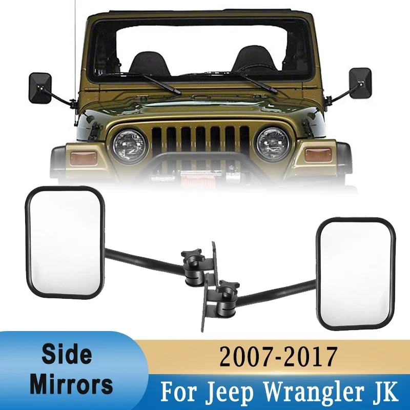 Exterior Side Mirrors Doors Off Rearview Mirrors For Jeep Wrangler TJ JK Unlimited Rubicon 1997-2020 Quick Release Side Mirrors