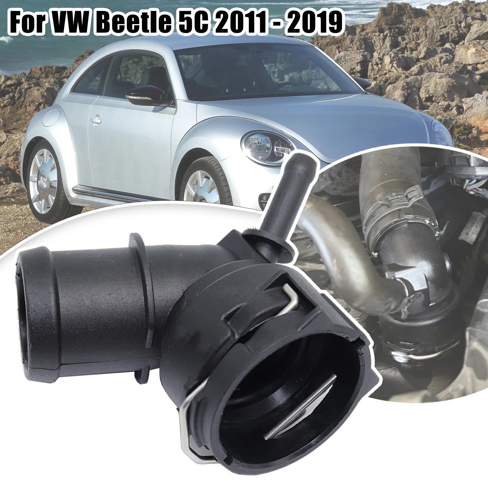 

Car Radiator Coolant Hose Flange Quick Acting Coupling Adapter Pipe Connector Seal Petrol For VW Beetle 5C 2011-2019 1K0122291BE