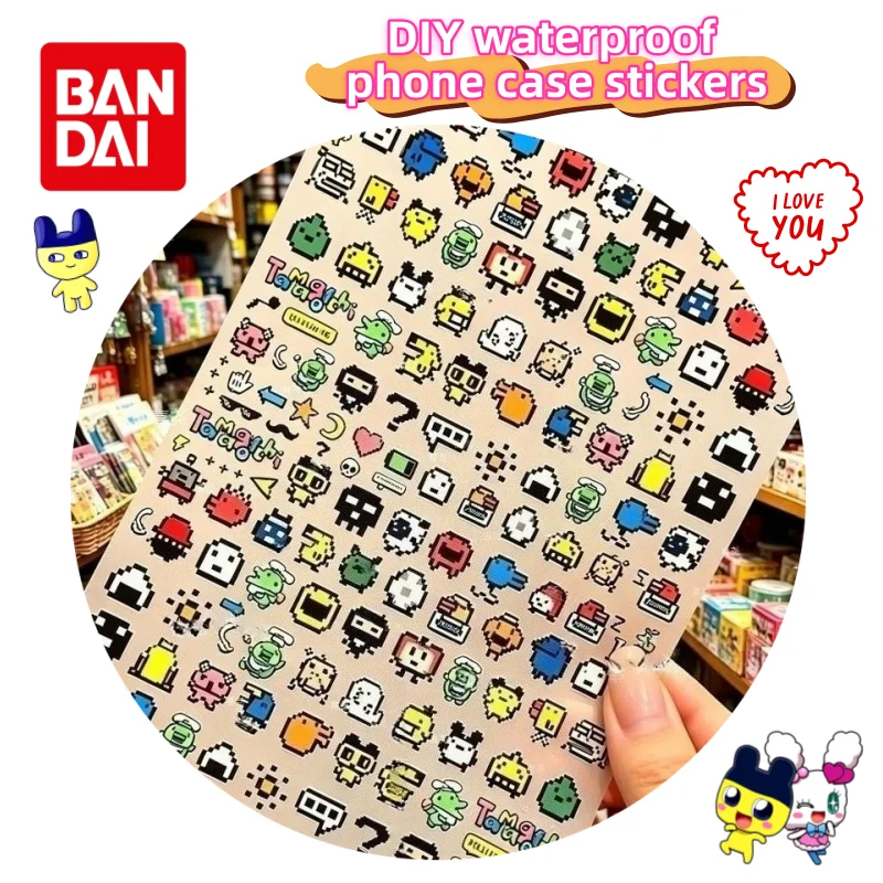 

New Bandai Tamagotchi Mametchi Nail Art Stickers Diy Phone Case Waterproof Adhesive Cartoon Cute Exquisite Decorative Stickers