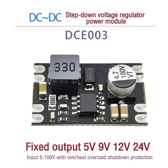 DC-DC High Efficiency Regulator 5-100V to 5V 9V 12V 24V Buck Converter DIY Power Supply Buck Module