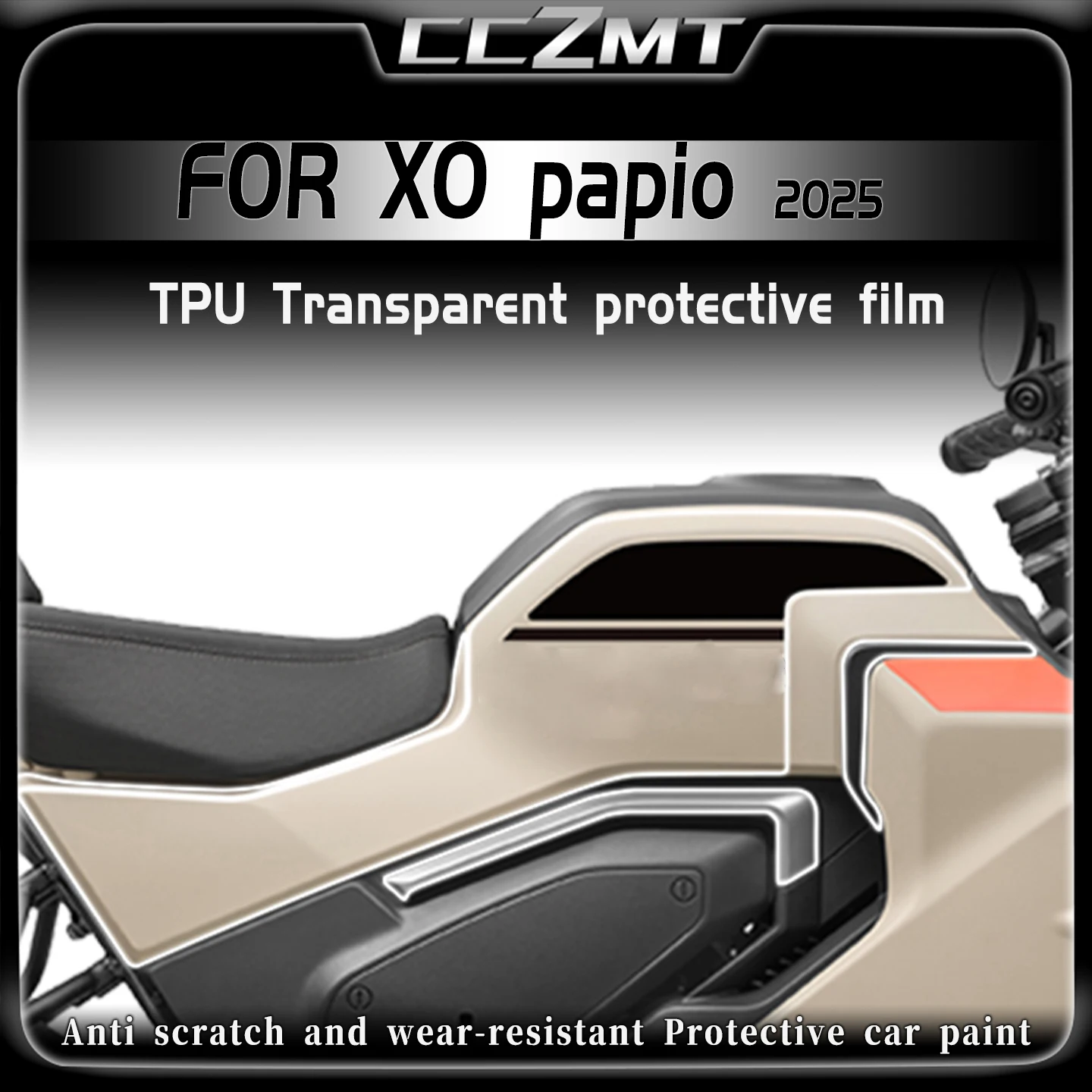 For CFMOTO XO PAPIO xo papio 2025 transparent invisible car cover motorcycle fuel tank anti scratch protection film modification