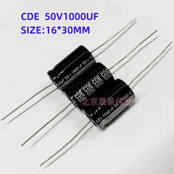 5pcs  CDE axial electrolytic capacitors 50V1000UF horizontal axial audio capacitors 1000UF/50V