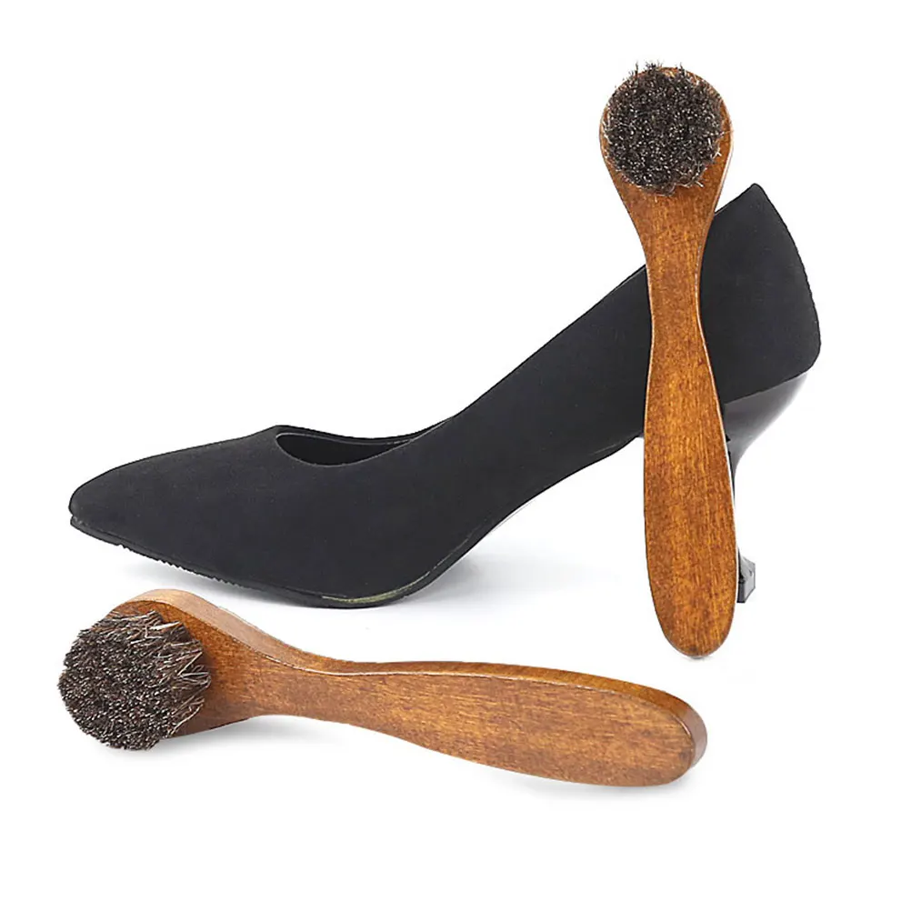 

Portable Home Use Long Handle Maple Wood Brush Horse Hair Shoes Cleaning Brush Polishing Brush Shoe Care Tool