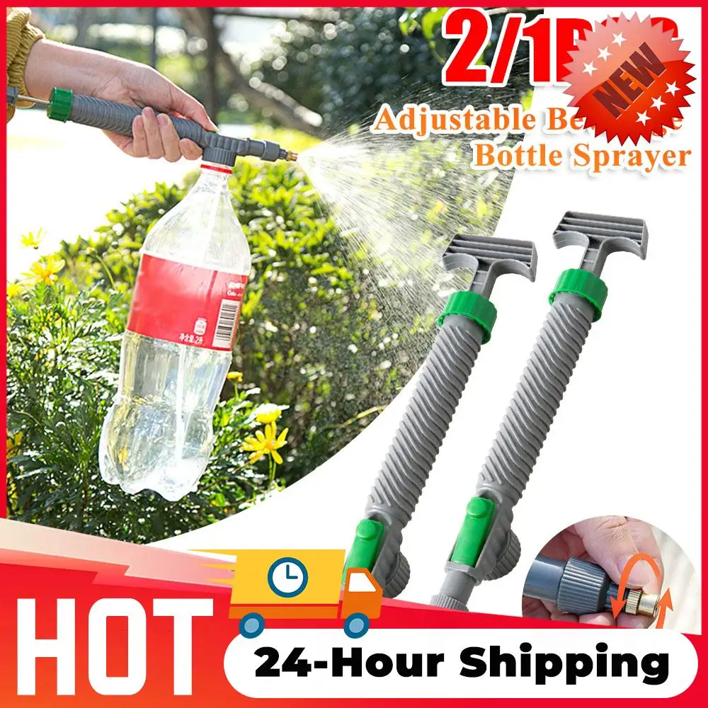 1/2PCS Gardening Watering Sprayer Beverage Bottle Watering Can High Pressure Small Manual Pressure Adjustable Spray Head