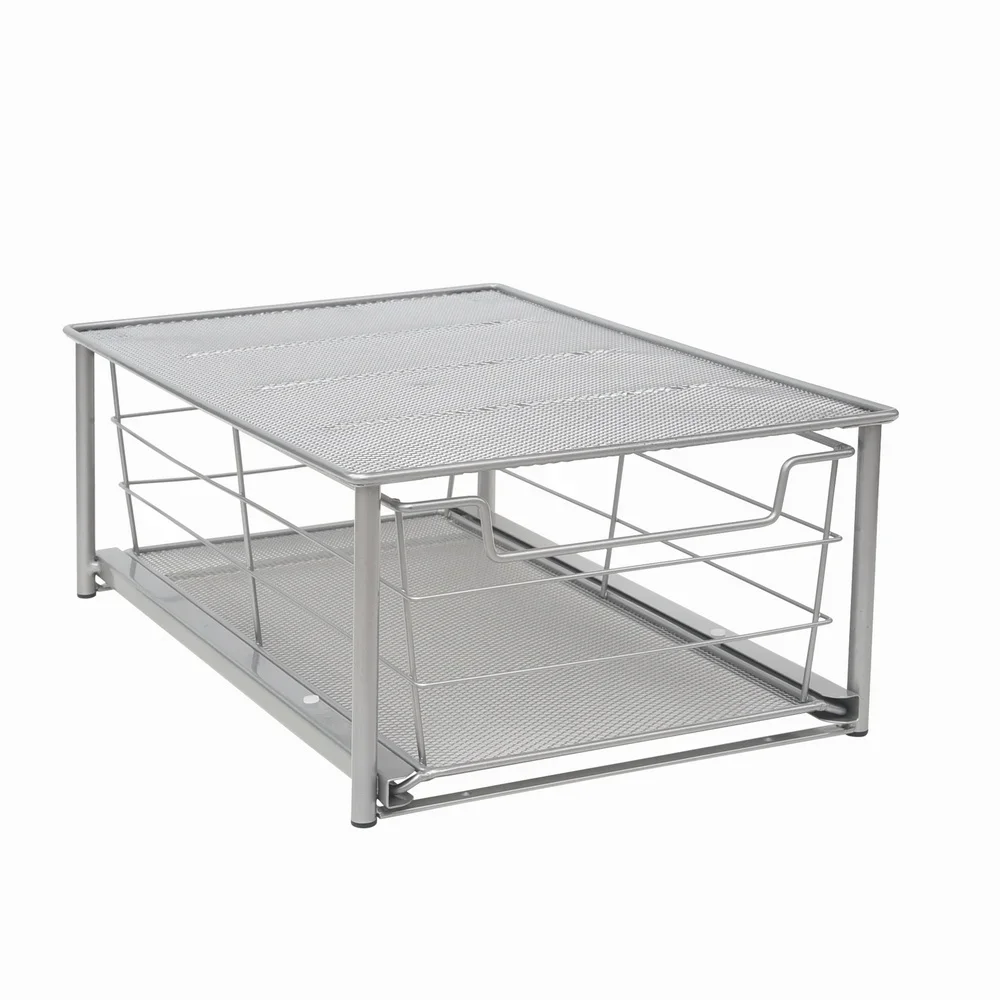 Piccolo cassetto scorrevole impilabile Organizzatore da bagno Cestino scorrevole salvaspazio per riporre oggetti Facile accesso Costruzione in acciaio durevole