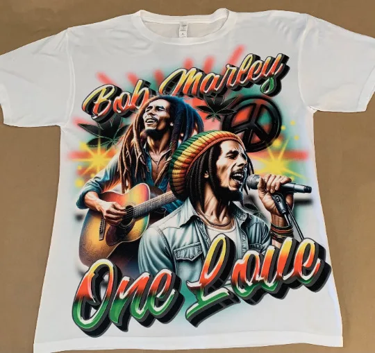 Bob Marley Urban Graffiti T Shirt One Love Jamaica Black History Month