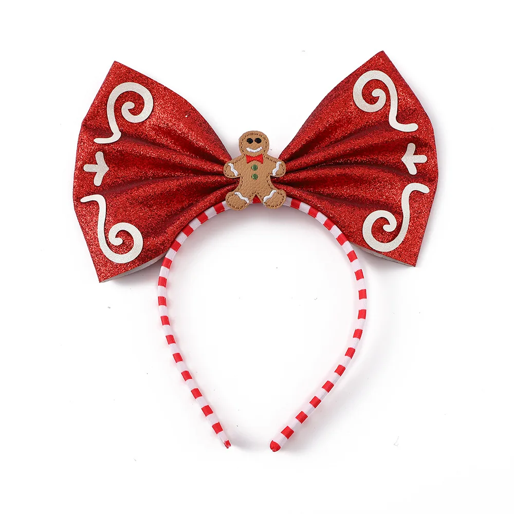 

Повязка для волос с блестящим бантом, легкая декоративная повязка на голову, рождественская повязка на голову, блестящая праздничная повязка на голову для праздника, новинка