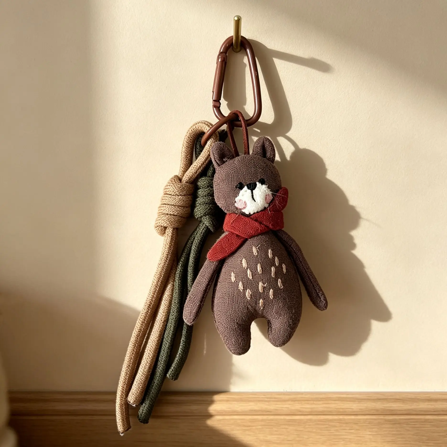 Keychain Charm Fabric 3D Flower Animal Cartoon Doll Cute Forest Style Vintage Bag Pendant Lanyard Student Daily Decoration DIY