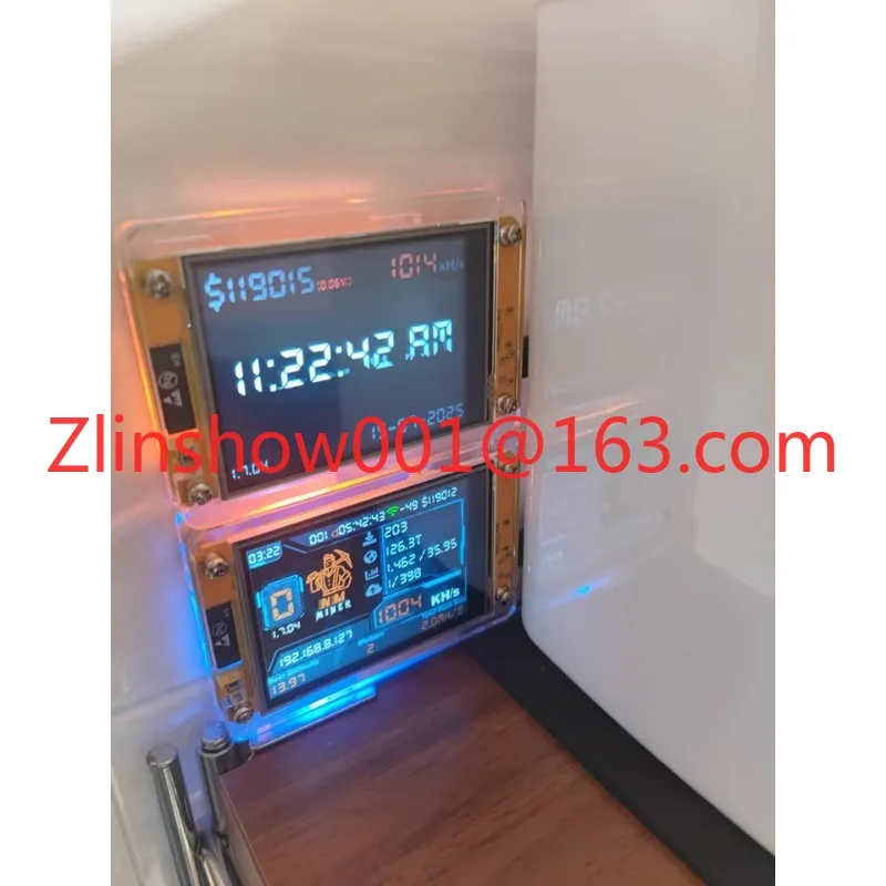 NerdMiner V2 1060KH/s ESP32 NMMiner Acrylic Case 1000kh/s Software Installed 2.8inch ESP32-2432S028R