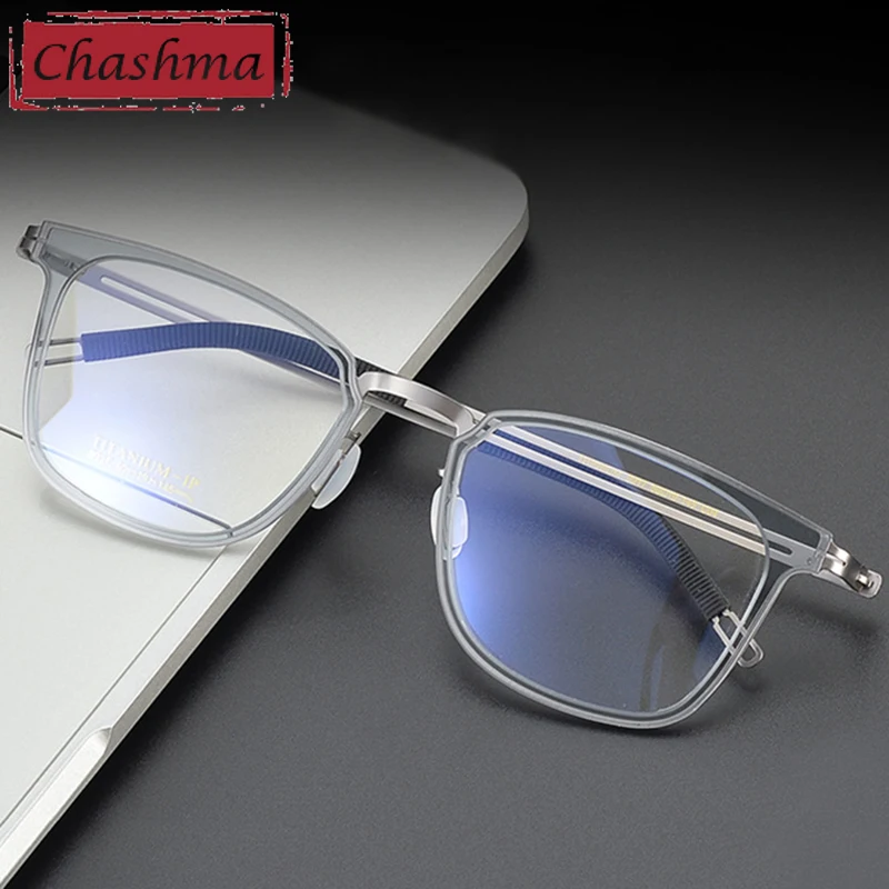 

Chashma High End Eyewear Titanium Plate Square Optical Prescription Glasses Frames Men Spectacles for Recipe Lenses for Women