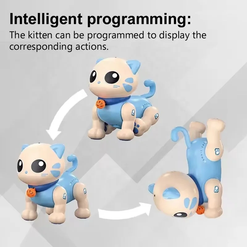 Smart cute programming stunts kitten robot toy touch sensing remote control children's cat