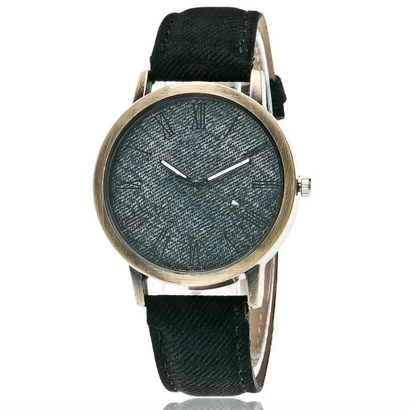 Neue Mode Männer Casual Quarzuhr Frauen Jean Stoff Lederband Kleid Uhren Relogio Feminino Damen Armbanduhr Hot Clock