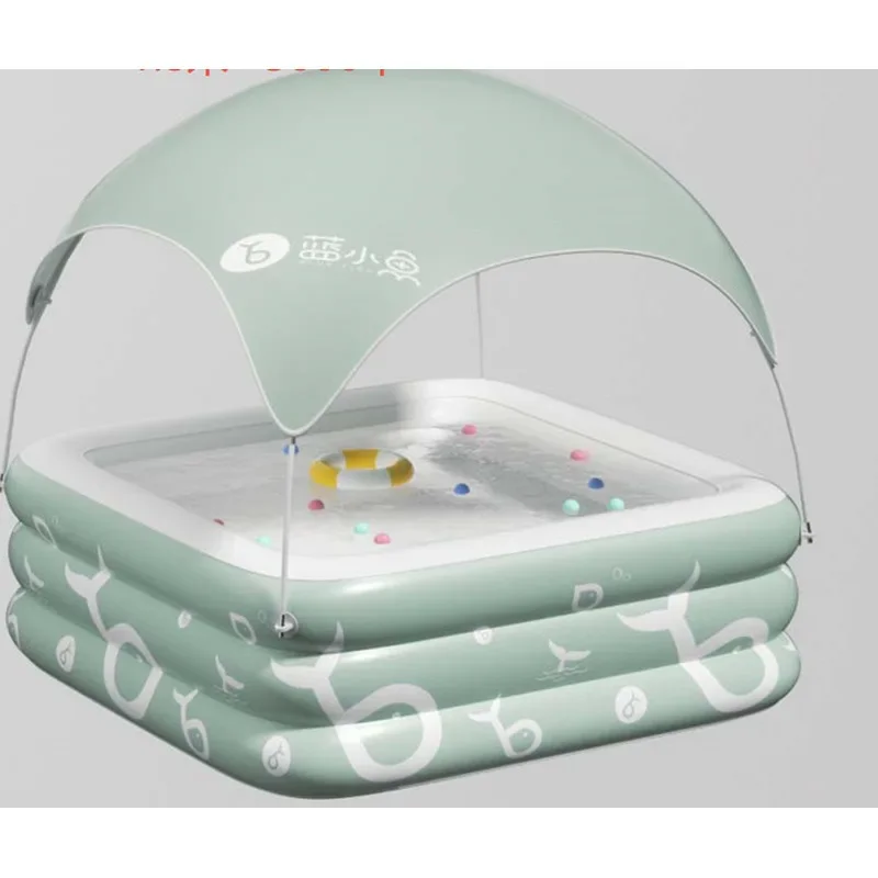 Thickened Square Inflatable Swimming Pool with Canopy Home Use Kids Water Play Pool Outdoor Ball Pit for Ocean Balls Full Size