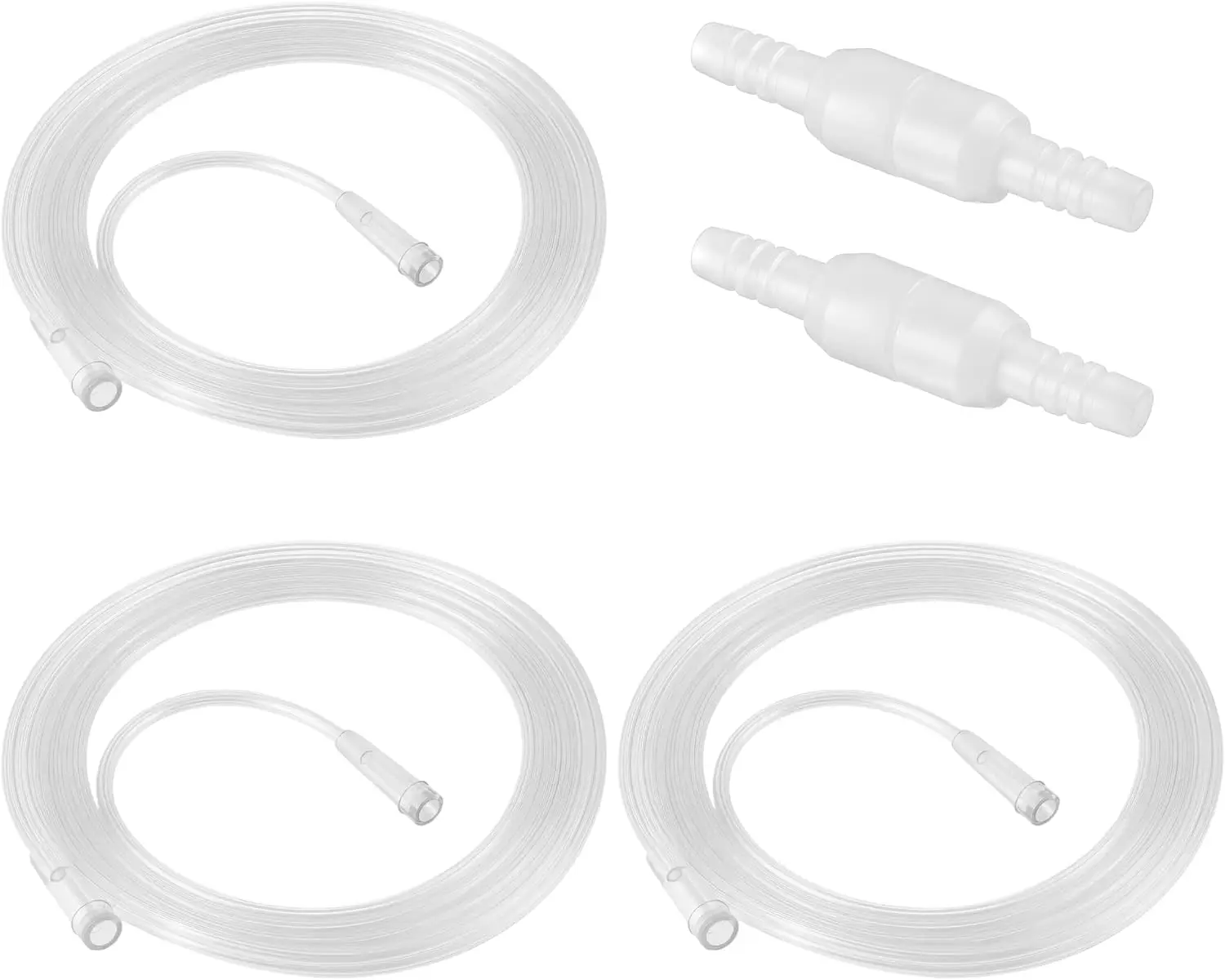 6.56ft High-Flow Oxygen Tube Extension, Disposable Nasal Oxygen Cannula — Transparent, Crush Resistant, PVC Material