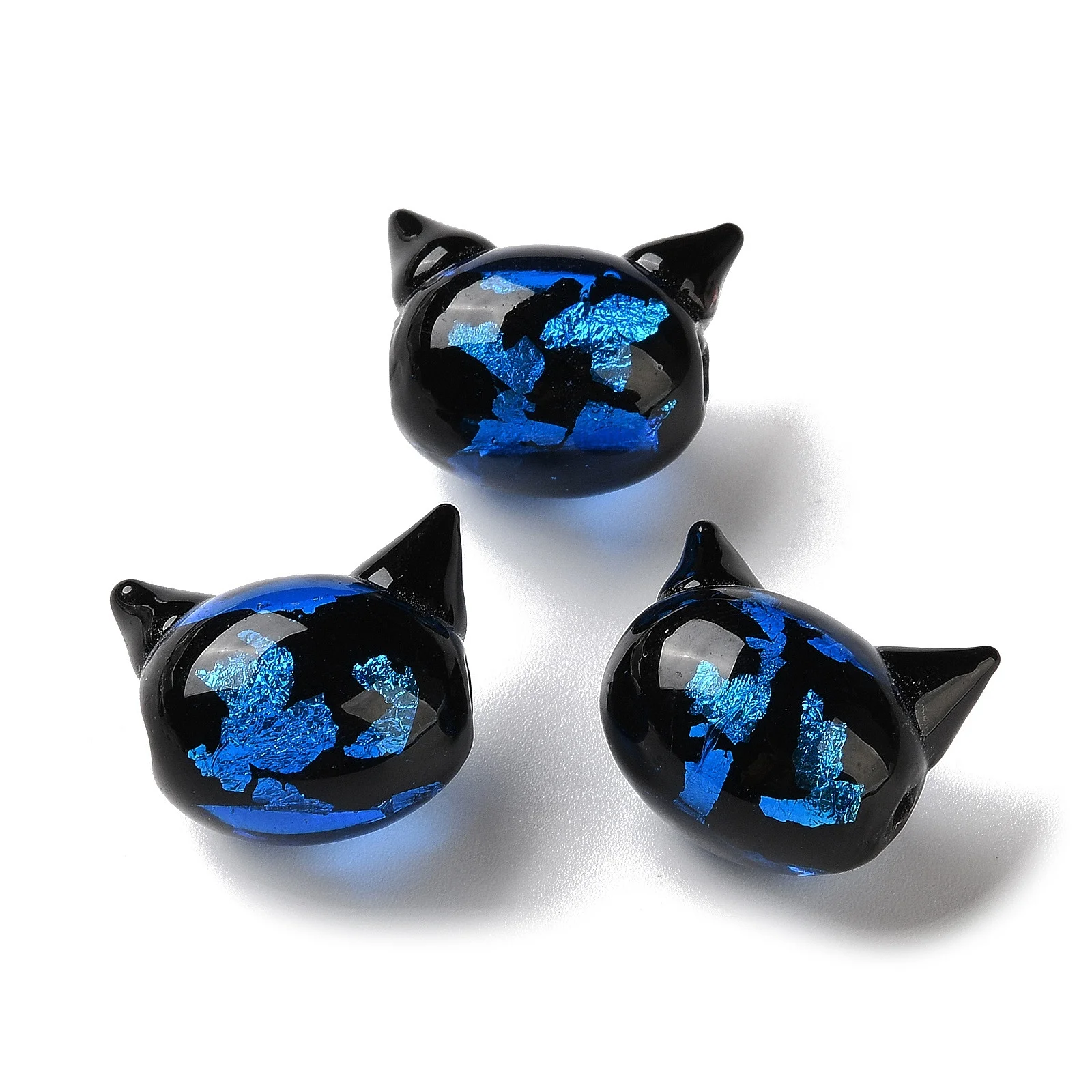 Pandahall 20pc Cute Handmade Foil Glass Cat Beads Loose Spacer Bead for Jewelry Bracelet Necklace Earring Making Accessories