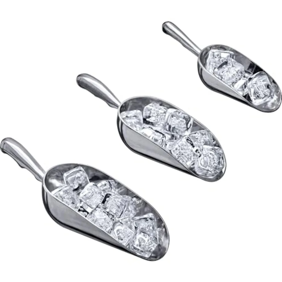 

- Elsa - Aluminum Ice Scoops 3-Piece Set,Cast Aluminum Utility Scoops, 5/12/24-Ounce Capacity, Food-Grade, Good for Home and Co