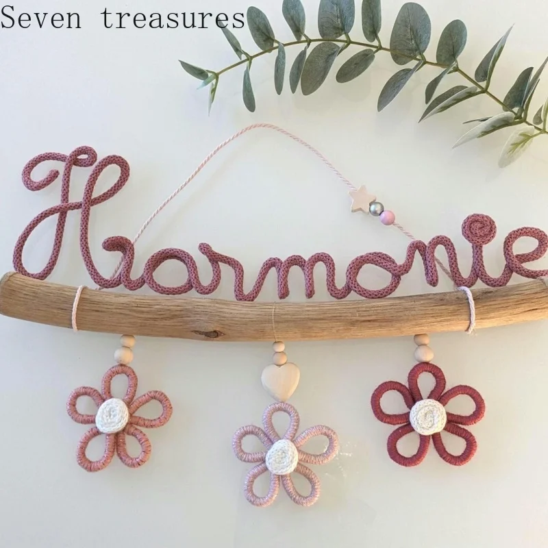 

Handmade custom name wall hanging, Bohemian style children's room hanging decorations, bedroom decorations, gifts for children