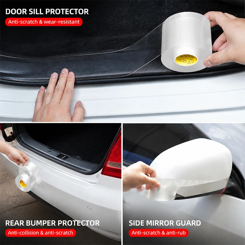 Invisible Clear Car Door Sill Scratch Protector Strip Anti-Collision Edge Guard for Mirror Trunk Bumper Universal