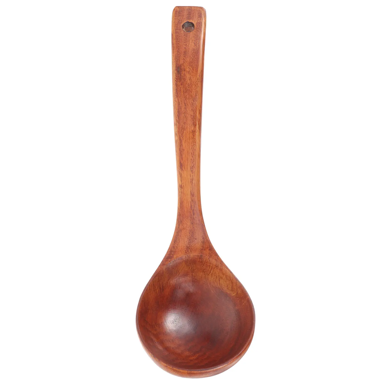 Handmade Beech Wood Soup Ladle Anti-Slip Back Hood Fine Craft Smooth Washable Surface High Temp Resistant Natural Grain Kitchen