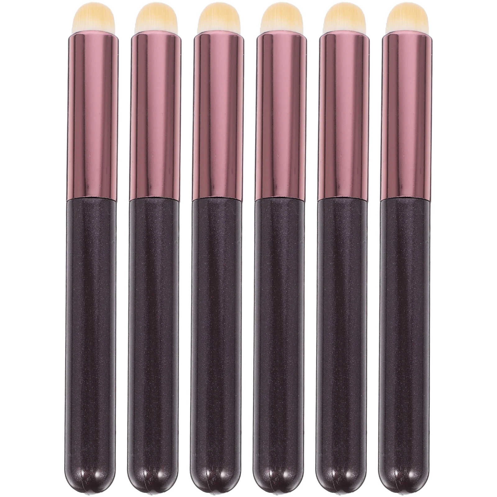 

6 Pcs Lipstick Brush Portable Makeup Tool Powder Puff Mini Foundation Sponge Wood Eyeshadow Durable