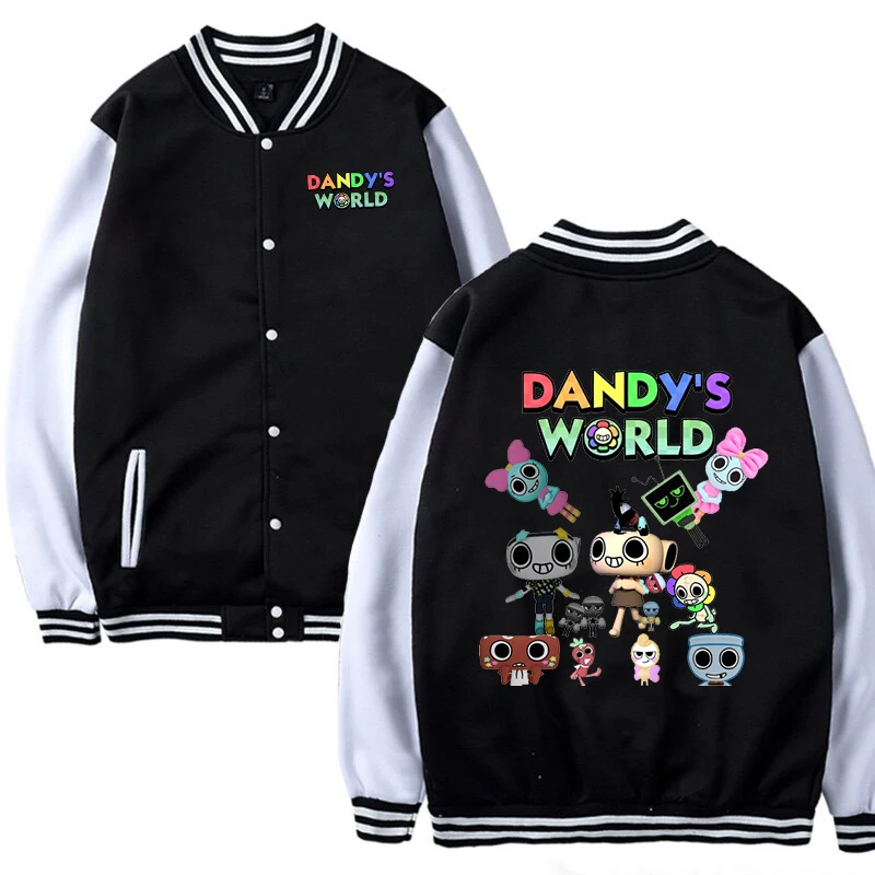 2025 Spring Dandy's World Jacket Girls Fashion Cartoon Figure Baseball Coats Children Dandys World Outerwear Clothing 3-14Year