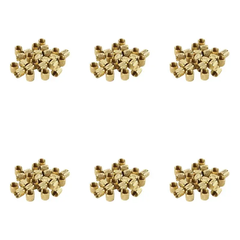 6Pack X(Brass HVAC Locking Caps 1/4inch Flare Cap with Neoprene O-Ring Seal AC Service Valve Caps 25 Pcs