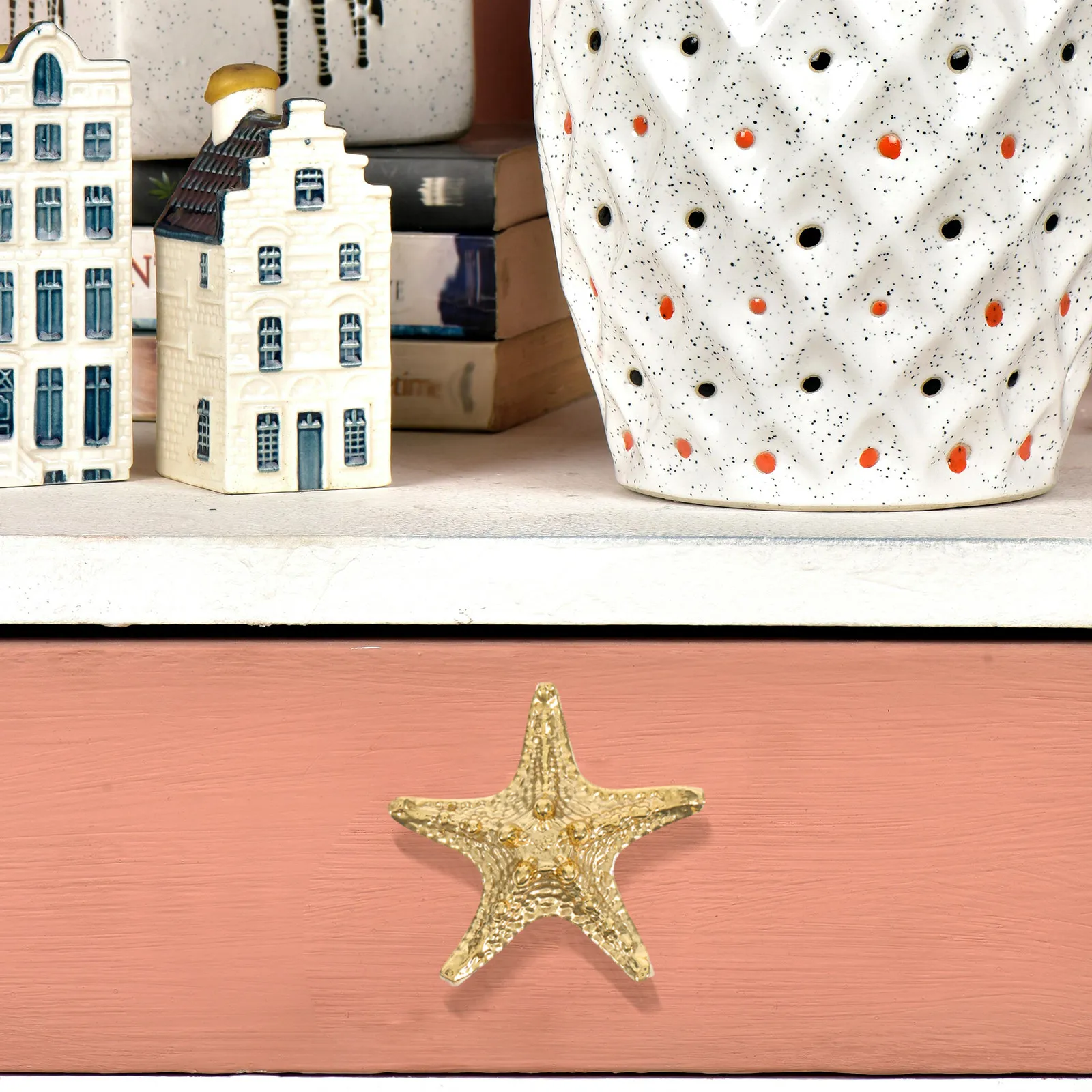 1Set Brass Star Drawer Handle Retro Wardrobe Knob Decorative Cabinet Pull Furniture Handle Small Door Knob Dresser Decor