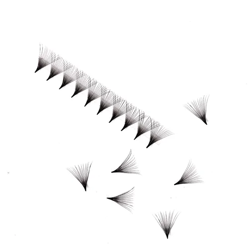 Imagen 2 del producto AGUUD-extensiones de pestañas prefabricadas, Base estrecha y afilada, 5D, 6D, 8D, 10D, 12D, 14D, tallo fino y puntiagudo, ventiladores de volumen prefabricados
