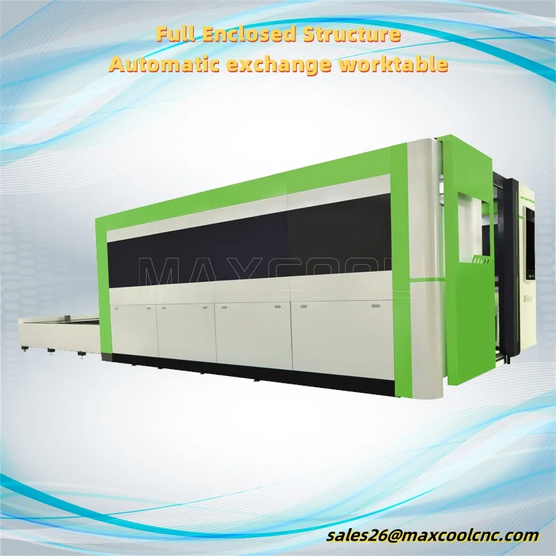 

Full Enclosed Type Fiber Laser Cutting Machine 3015 Exchange Worktable 1500W 2000W 3000W 6000w 12kw Laser Metal Cutting Machine