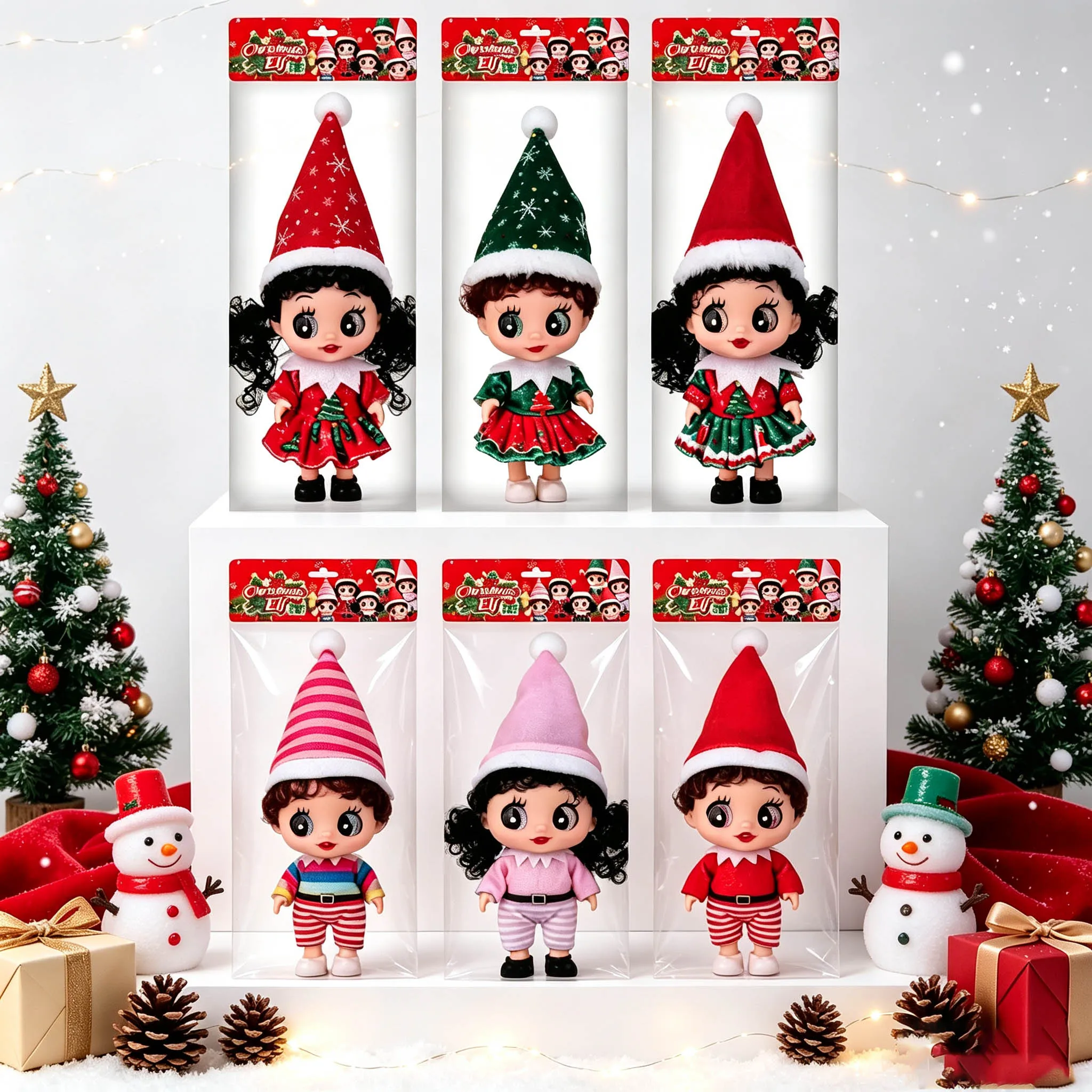 Latest 2026 Christmas Elf Doll Vinyl 5D Eye Doll with Music Theme Song Toy Doll Christmas Gift