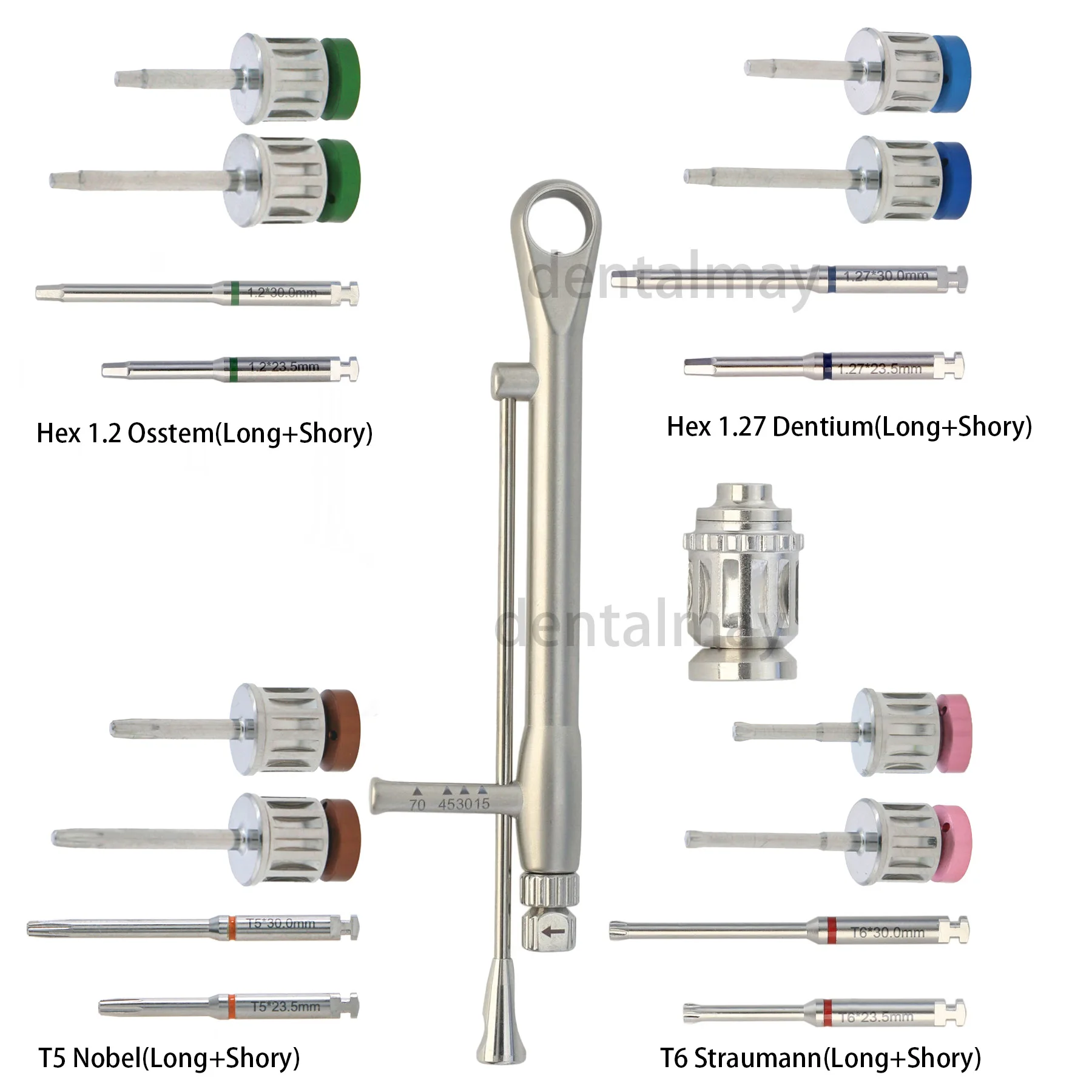 Sterownik implantu dentystycznego do ręcznego Adapter klucza momentu obrotowego z sześciokątnym sześciokątnym śrubokrętem 1.2mm 3i Megagen