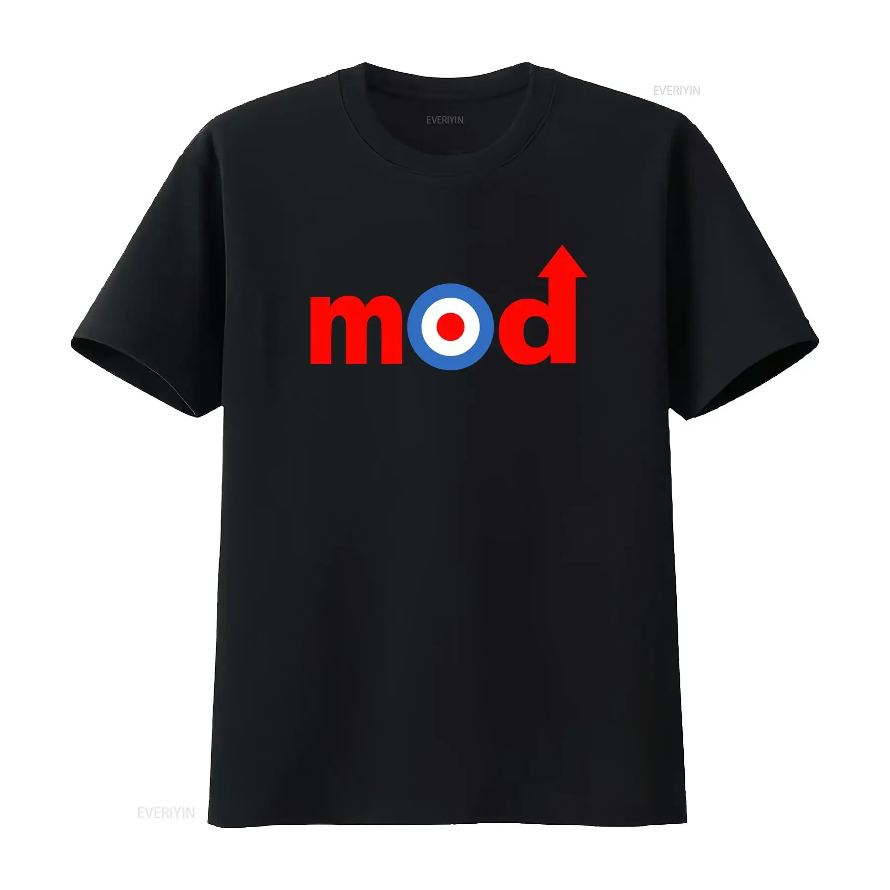 Retro Mod Subculture Streetwear Red White Blue Roundel Arrow Print Casual T Shirt vintage Washed Versatile Soft streetwear
