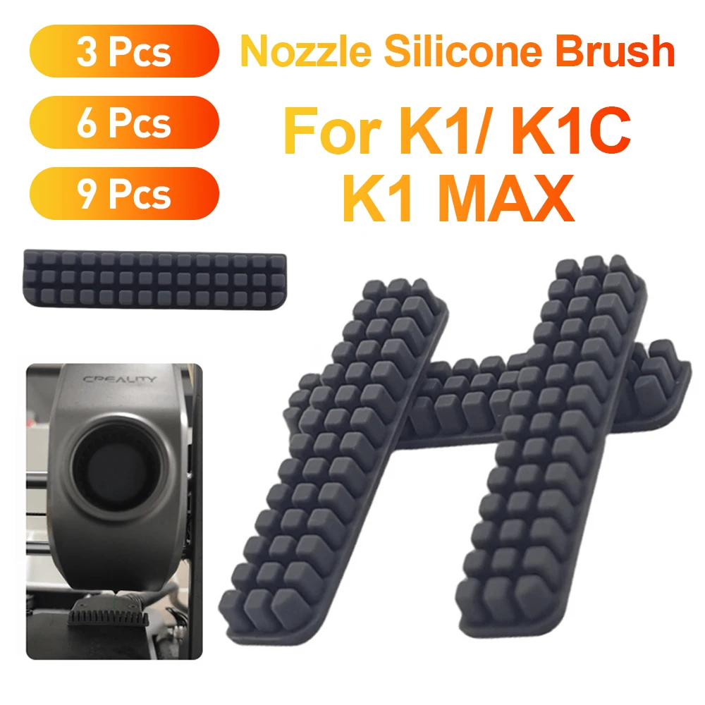 9 Stuks Voor Creality K1 K1C K1MAX Nozzle Siliconen Borstel 3D Printer Nozzle Cleaner Tool voor K1 Serie 3D printer