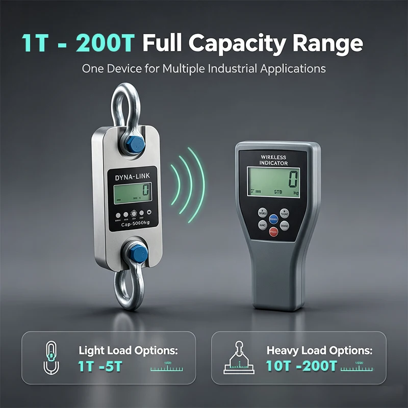 200 port terminal LCD wireless dynamometer crane scale, digital load cell 10 tons 30 tons 50 tons