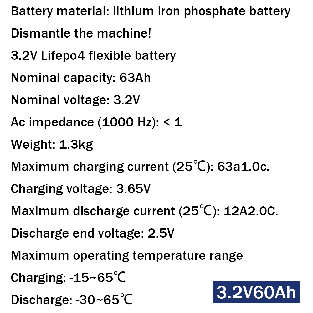 Victpower 3.2V63Ah60Ah Soft Pack Lithium Iron Phosphate Battery Thin Polymer Electric Vehicle Energy Storage 3.2V Polymer